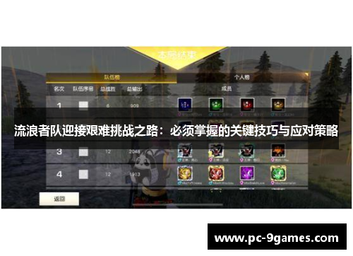 流浪者队迎接艰难挑战之路：必须掌握的关键技巧与应对策略